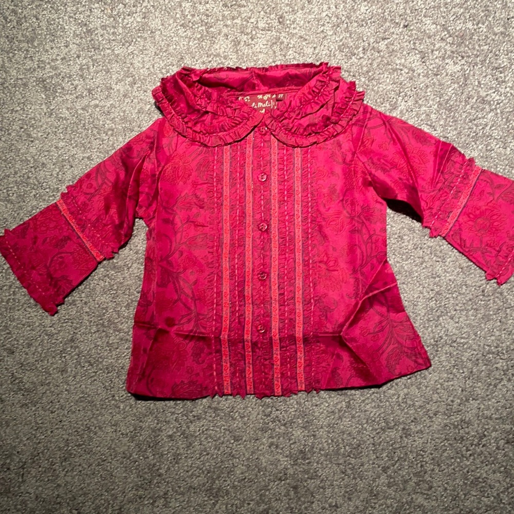 New MeliMeli Girls Size 2T Silk Blouse